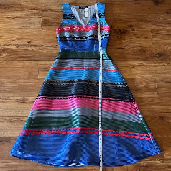 Anthropologie Diane Graphic Striped Midi Dress XS New - Picture 9 of 16